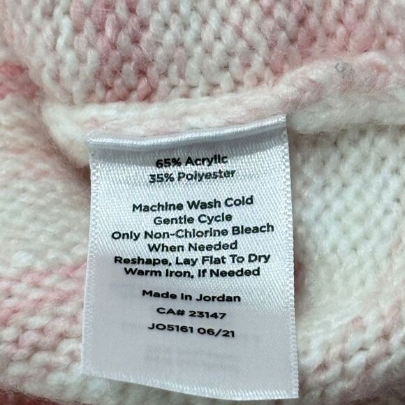 Talbots | Women’s Knit V-Neck Pink White Sweater Pink Size Mp - Picture 14 of 14